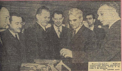 The President of the USSR Academy of Sciences Testing (1961–1975) Mstislav Keldysh visiting Vilnius Computer Factory