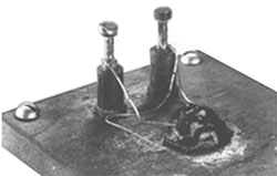 Первый кремниевый транзистор, 1950 г.