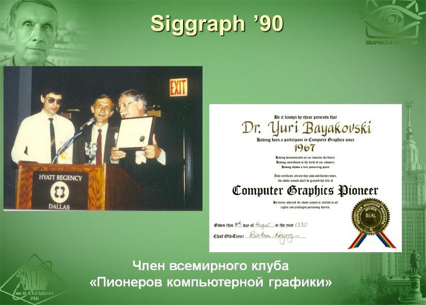Рис. 18. Ю. М. Баяковский – пионер машинной графики.. Материалы конференции SoRuCom-2020.