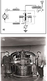 Схема дугового передатчика конструкции Вальдемара Паульсена и его общий вид